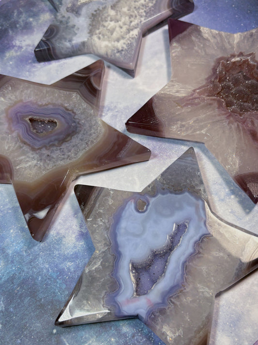 Purple Druzy Agate Star