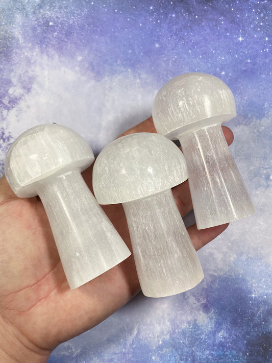 Satin Spar (Selenite) Mushroom