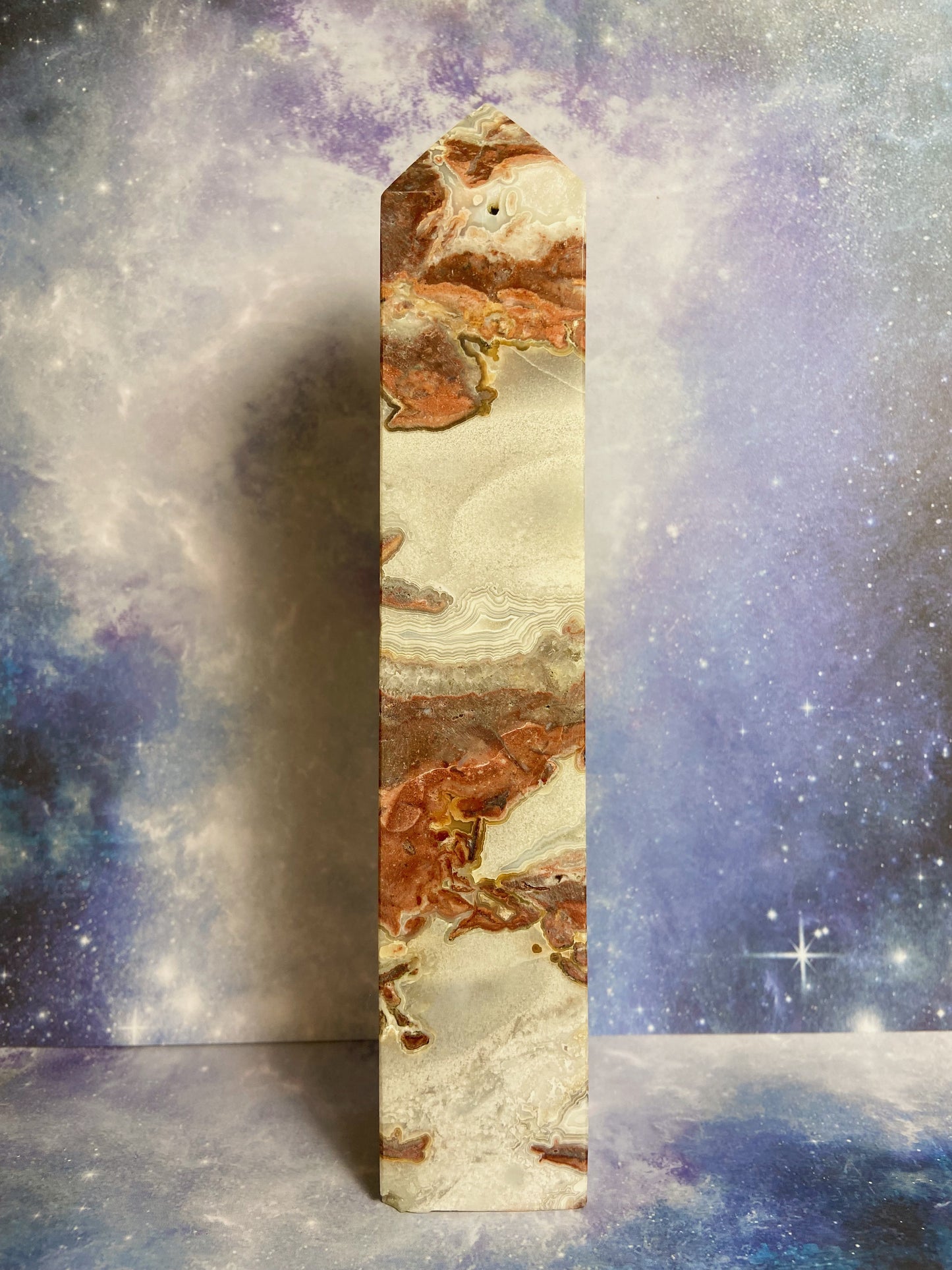 Druzy Mexican Lace Agate Tower