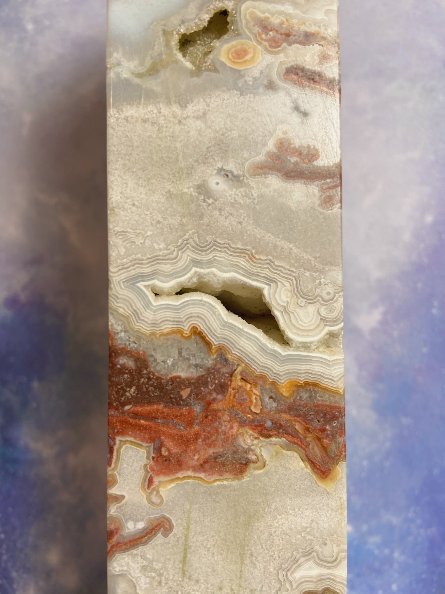 Druzy Mexican Lace Agate Tower