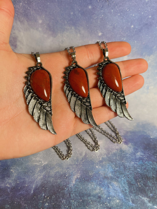 Red Jasper Angel Wing Necklace