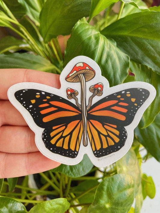 Butterfly Mushroom Sticker