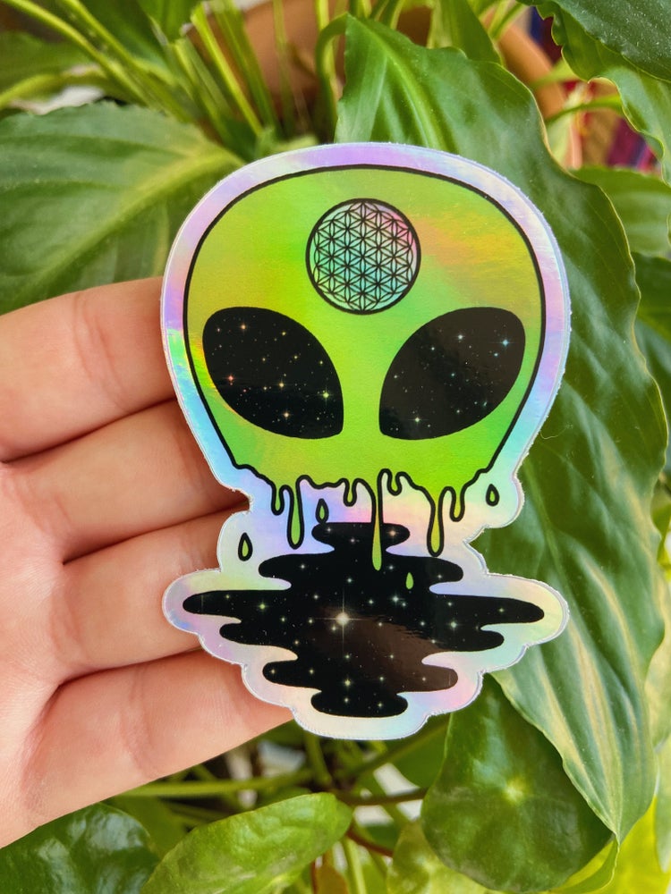 Holographic Alien Sticker